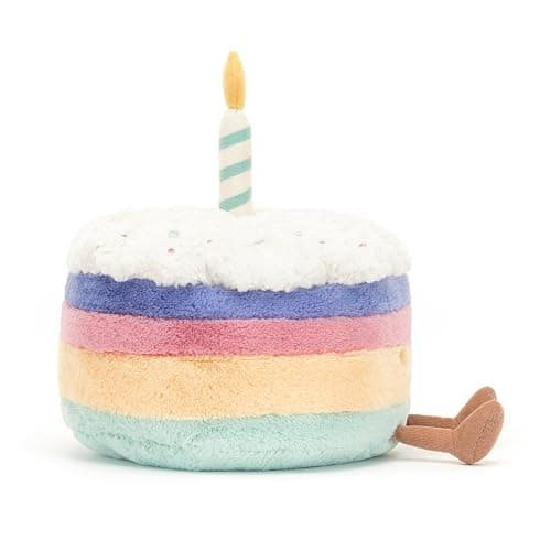 Jellycat Amuseables Rainbow Birthday Cake Stuffed Toy, Large 10 inches - Dessert Plush - Birthday Gift thumbnail 7