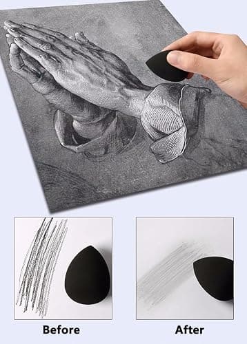 43 PCS Blending Stumps and Tortillions Paper Art Blenders Sketch Drawing Tools with Sketch Wipe Scrapers,Rub Sponge,Kneaded Eraser and Sandpaper Sharpeners thumbnail 8