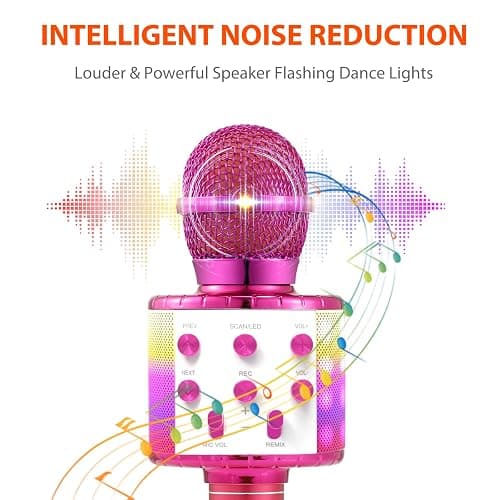 Fede Karaoke Microphone for Kids Adults, Wireless Bluetooth Microphone with LED Lights Portable Mic Speaker Karaoke Machine for Singing thumbnail 2