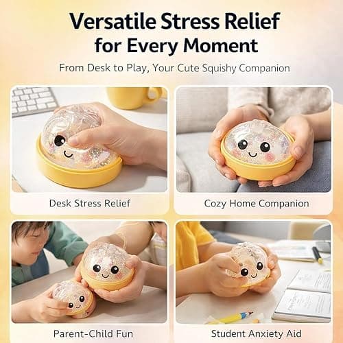 Glitter Dumpling Squishy Box Bulk,4Inch Surprise Dumpling Squishy Stress Ball,Squishy Bun,Random 14 Colors Mystery Gift Box for Adult Classroom Prizes Party Favor (Random-A-4pcs) thumbnail 5