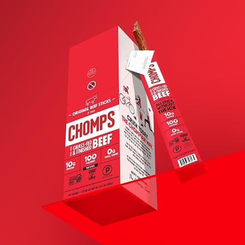 Chomps Original Beef, Grass-Fed & Finished, 10ct, Protein Snack Stick | Grass-Fed And Finished Beef Sticks With Zero Sugar, Keto And Paleo Friendly, Whole30, Low-Carb Snack, 10G Protein thumbnail 7
