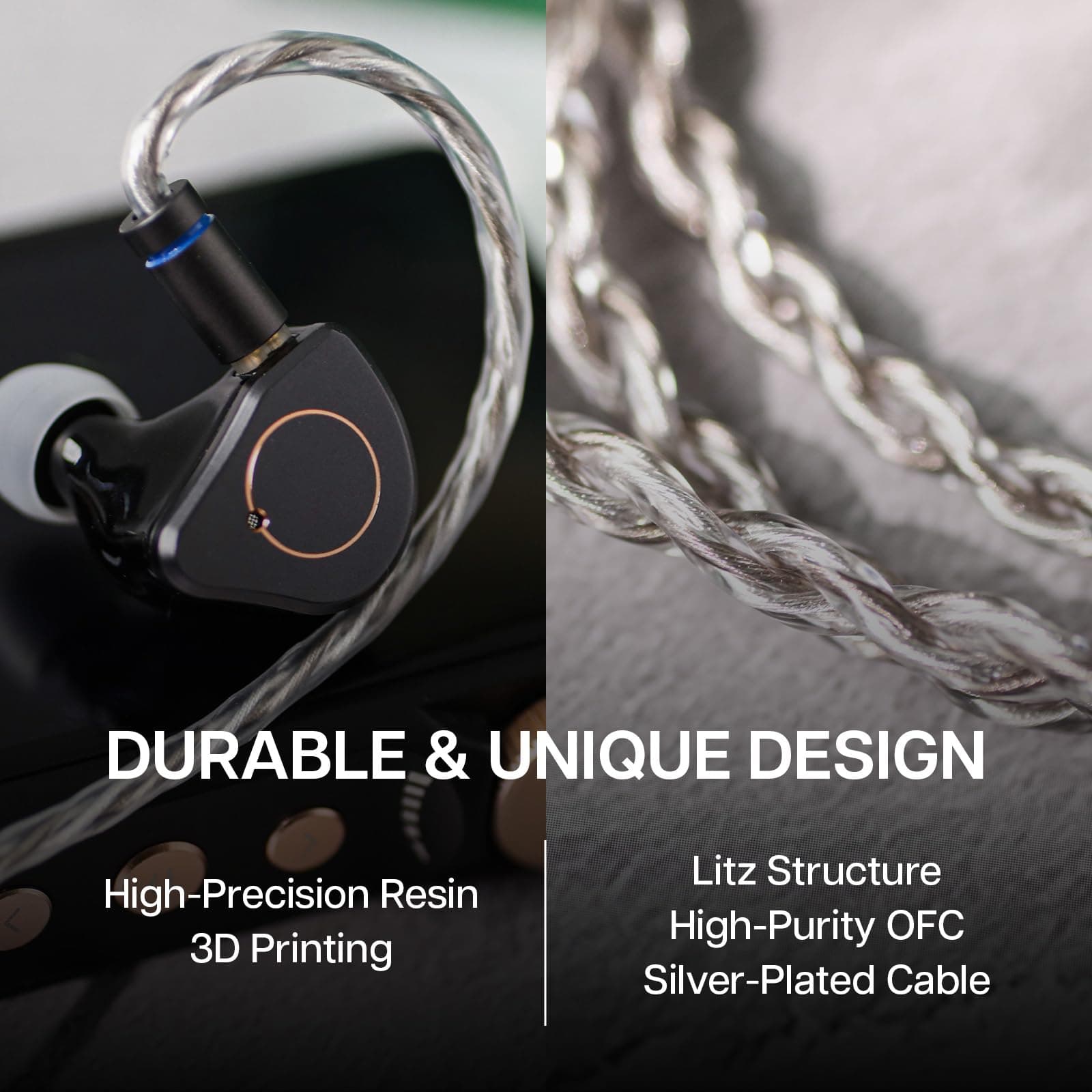 Linsoul SIMGOT SuperMix 4 1DD+1BA+1Planar+1PZT Hybrid Drivers Earphones, HiFi in Ear Monitor IEM, Wired Gaming Earbuds with OFC Silver-Plated Cable for Musician Audiophile thumbnail 6