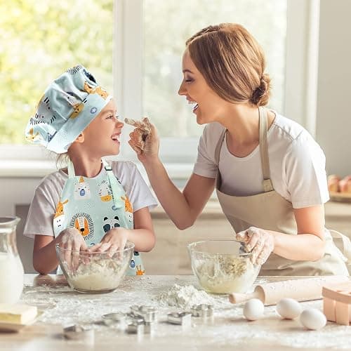 Pipoobear Kids Apron Adjustable Strap for Boys and Girls 100% Cotton, Toddler Chef Apron with Pocket for Kitchen Cooking thumbnail 6