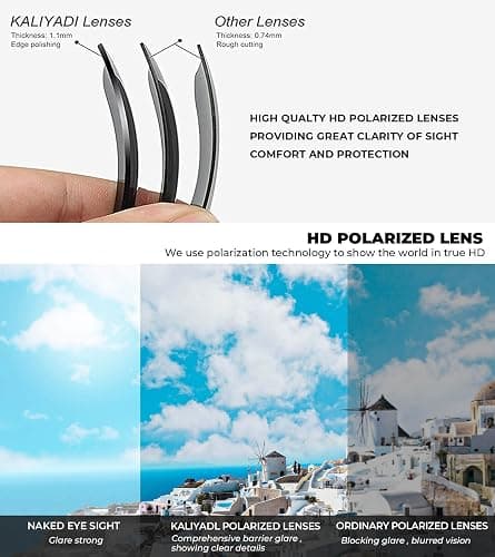 KALIYADI Polarized Sunglasses for Men, Lightweight Sun Glasses with UV Protection for Driving Fishing Golf thumbnail 7