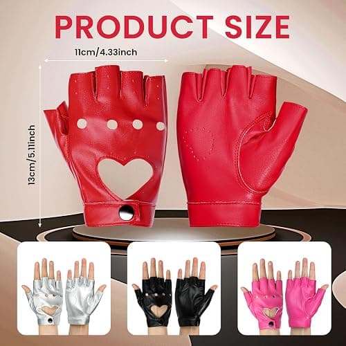 gootrades Punk Fingerless Dance Glove For Women, Jazz Style Glove, PU Leather thumbnail 2