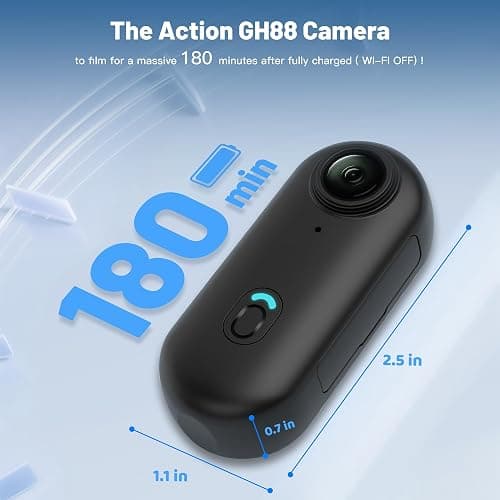 Meoilkolnm Mini Body Camera, Wearable Action Body Cam, Thumb Size Hands Free Recording Body Worn Camera, Premium Portable Camcorder Mount Anywhere for Pet Walking, Work, Travel (Black, 64GB) thumbnail 3