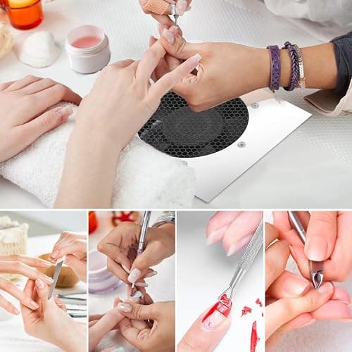 Powerful 80W Nail Dust Collector Built in Table Desk Nail Vacuum Cleaner Professional Table Embedded Dust Extractor Vacuum Built in Desktop Nail Dust Collector Quiet Nail Fan Acrylic Nail Tools thumbnail 7