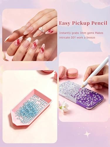 Wliurf 64032Pcs Bedazzling Kit, 40Colors 3mm Bedazzler Kit with Rhinestones | Resin Bedazzle Kit with B7000 Jewelry Glue & Tools, for Book Clothes Makeup DIY Crafts, Birthday Gifts for Teen Girls Women thumbnail 6