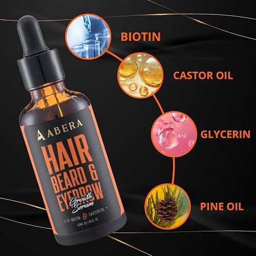 Abera Hair Growth Serum 1.69 fl oz for Hair Loss, Natural Hair Regrowth Treatment for Hair & Beard with Biotin & Castor Oil | Extra Strength & Bigger Size thumbnail 2