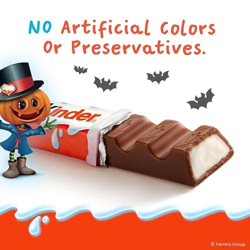 Kinder Chocolate, Milk Chocolate Bar with Creamy Milky Filling, Individually Wrapped, Snack Size, 20 Count Bag, 8.8 oz thumbnail 6