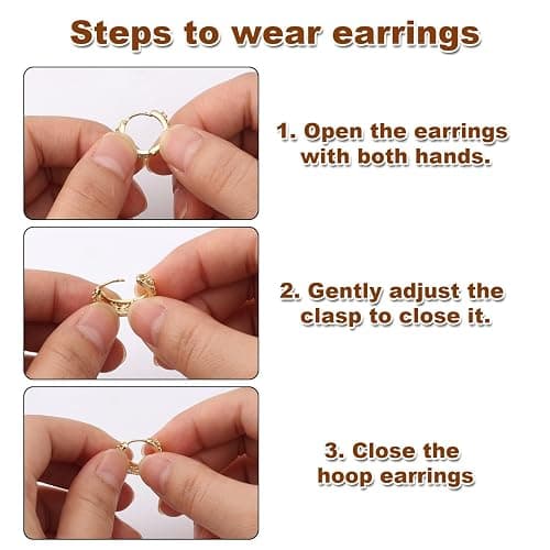 Gold Hoop Earrings for Women, Vintage Gold Huggie Earrings Lightweight Everyday Stylish Jewelry for Her thumbnail 5