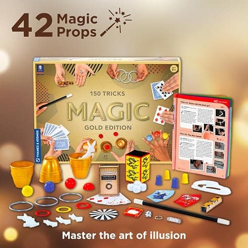 Thames & Kosmos Magic: Gold Edition | Playset with 150 Tricks | 96 Page Full Color Instruction Manual | 42 Props | Video Tutorials | Fun for Kids 8+ thumbnail 5