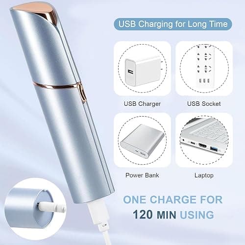 Facial Hair Removal for Women, Electric Painless Facial Hair Remover for Face, Lip, Chin with USB Rechargeable thumbnail 3