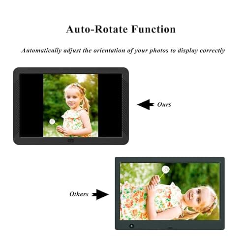 Atatat Digital Photo Frame with 1920x1080 IPS Screen, Digital Picture Frame Support Adjustable Brightness,Photo Deletion,1080P Video,Music,Slideshow,16:9 Widescreen- P800 thumbnail 5