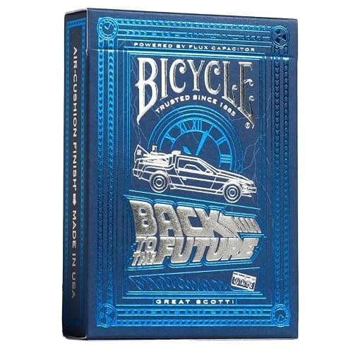 Bicycle Back To The Future Playing Cards 1 Pack, Premium, Foil, Metallic , Blue - Image 1
