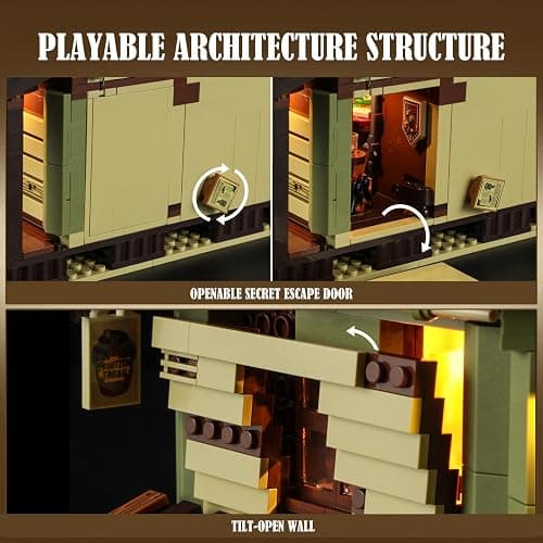 Funwhole Western-Saloon Lighting Building-Bricks Set - The Old West Saloon LED Light Construction Building Model Set 2026 Pcs for Adults and Teen thumbnail 4