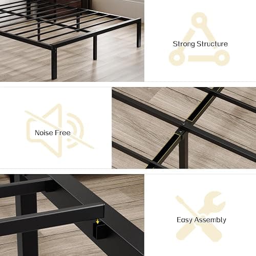 OLEVS Full Bed Frame with Headboard Metal Platform Bed Full Size with USB Charging Station and LED Lights, No Box Spring Needed thumbnail 8