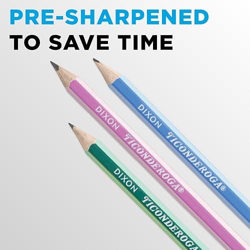 Ticonderoga X13910 Striped Wood-Cased Pencils, 2 HB Soft, Pre-Sharpened, 10 Count, Assorted Colors thumbnail 7