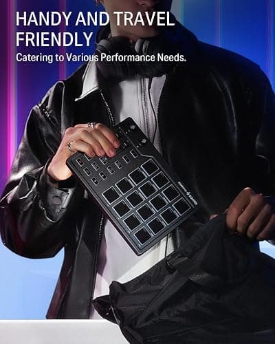 Donner MIDI Pad Beat Maker Machine Professional, Drum Machine with 16 Beat Pads, 2 Assignable Fader & Knobs and Music Production Software, USB MIDI Controller with 40 Courses, STARRYPAD thumbnail 4