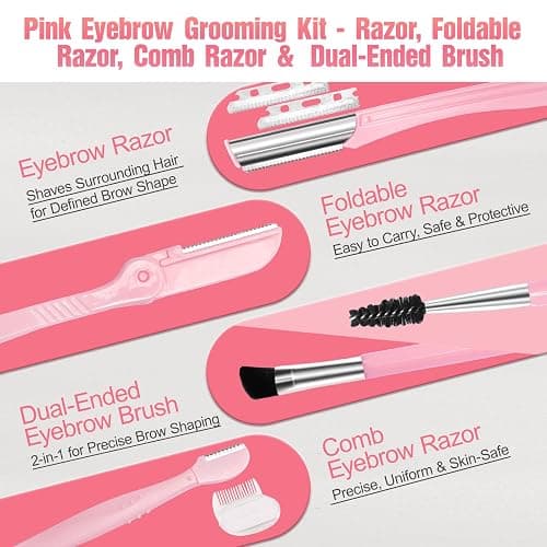 Eyebrow Kit, 17 in 1 Tweezers for Women Facial Hair, Hair Scissors with Comb, Eyebrow Trimmer, Brow Brushes, Hair Tools Travel Bag, Professional Grooming Tweezer Set thumbnail 4