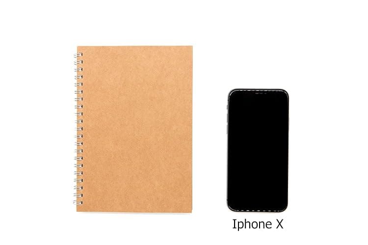 Soft Cover Spiral Notebook Journal 2-Pack, Blank Sketch Book Pad, Wirebound Memo Notepads Diary Notebook Planner with Unlined Paper, 100 Pages/ 50 Sheets, 7.5 inch x 5.1 inch (Brown) thumbnail 4