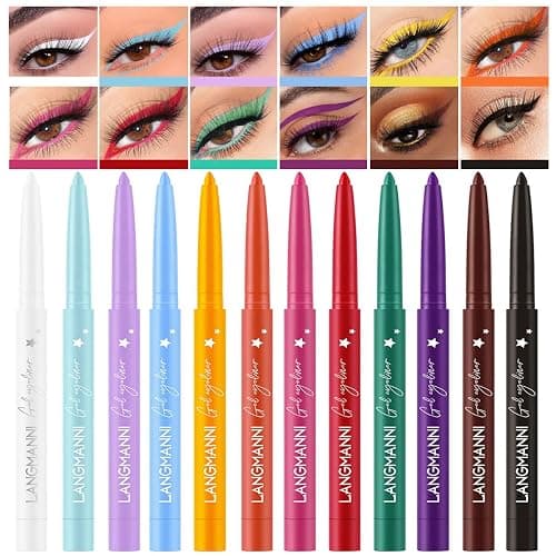 12 Colors Eyeliner Set - Matte Colored Gel Eyeliner Pencils, Waterproof, Smudge-Proof, Long-Lasting Gel Pencils - Natural Eye Liner for Older Women, lapiz de ojos delineador de ojos contra el agua - Image 1