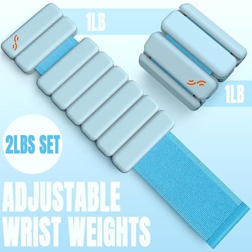 Sportneer Wrist & Ankle Weights for Women, 1 LB & 2 LB Wearable Weights Set, Adjustable Silicone Leg & Wrist Weights for Walking, Pilates, Yoga, Home Workout, Non-Slip Comfortable Fit thumbnail 2