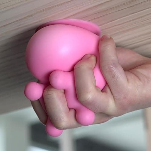 Bubblegum Stuff Office Udder - Pink Squishy Silicone Cow Udder Stress Relief Desk Toy - Suction Cup Stress Reliever - Adult Squeeze Toy thumbnail 4