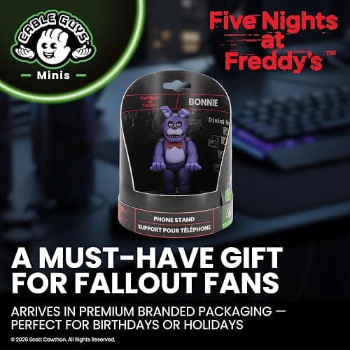 Cableguys Minis Five Nights at Freddy's Bonnie Phone Stand & Earbuds Holder - Novelty Phone Stand for Desk Decor and Bedside Accessories, In Ear Headphone Holder for Smartphone & Small Devices thumbnail 6