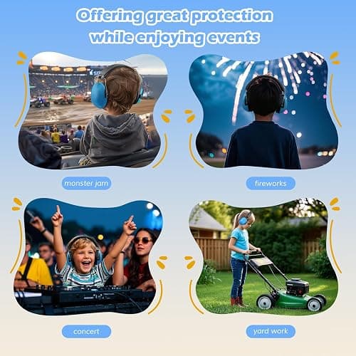 ProCase Noise Cancelling Headphones for Kids Toddler, SNR 27dB Noise Reduction Ear Muffs, Hearing Protection for Monster Jam, Concerts, Fireworks, Shooting, Air Show, Autism Sensory Needs -Blue thumbnail 6