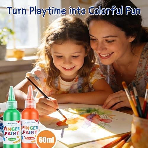 Washable Paint Set, 10 Colors x 60ml (2 fl oz) Squeeze Bottles, Non-Toxic Craft Paint for Paper, Posters, Classroom Art & DIY Projects thumbnail 2