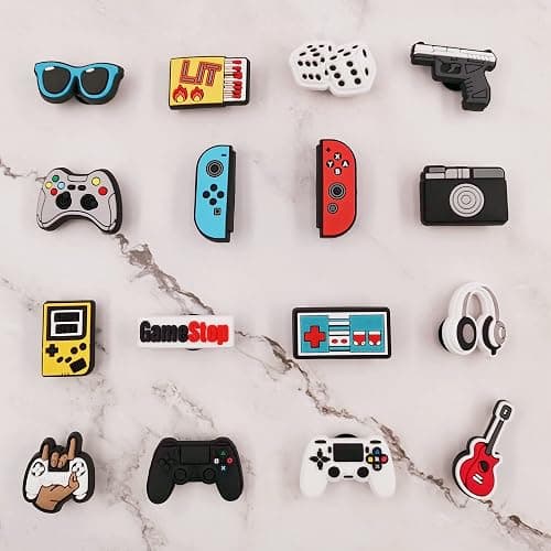 YMHOETS 25 30 Pieces Sports Shoe Charms for Boys Men Video Game Camping Fishing Clogs Shoe Decorations Charms Accessories for Kids Party Favor thumbnail 5