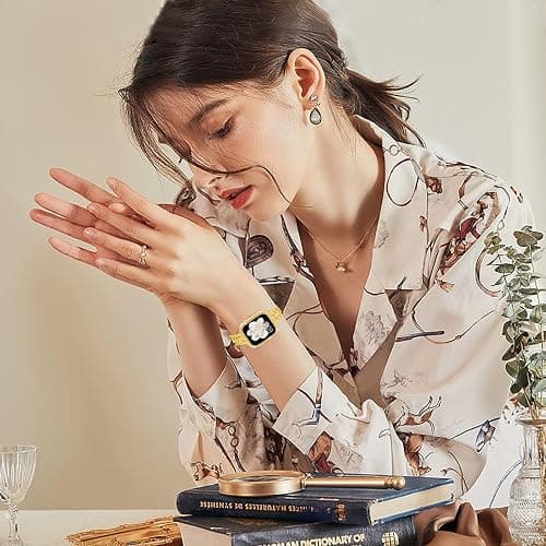 Mosonio Bling Bands for Apple Watch Women and 2P Case,Metal Band for iwatch | Size Options-Fits for Apple Watch Series 11/10/9/8/7/SE/6/5/4/3/2/1/Ultra- 38mm 40mm 41mm 42mm 44mm 45mm 46mm 49mm thumbnail 3