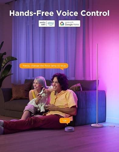 Govee RGBIC Floor Lamp Basic, LED Corner Lamp Works with Alexa, Smart Modern Floor Lamp with Music Sync and 16 Million DIY Colors, Color Changing Standing Lamp for Bedroom Living Room thumbnail 3