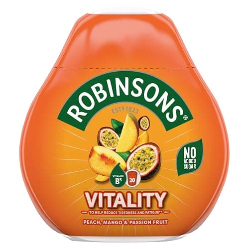 Robinsons Vitality Peach, Mango & Passion Fruit with Vitamin B3 Real Fruit Juice Benefit Drops, 66 ml - Image 1