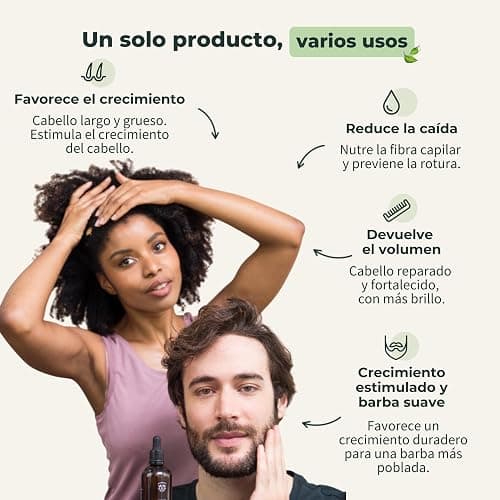 BIONOBLE Aceite de Romero para el Cabello Orgánico - Estimula Crecimiento Pelo, Nutre el Cuero Cabelludo - Aceite Esencial de Romero, Ricino - Rosemary Oil Hair Growth - Botella Vidrio, Pipeta - 50ml thumbnail 3