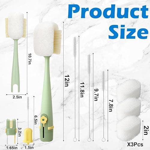 Palksky 5 in 1 Water Bottle Cleaning Brush Set, Multifunctiona Brush and Straw Cleaner for Owala/Stanley/Hydro/Yeti/Simple Modern Cup Accessories thumbnail 2