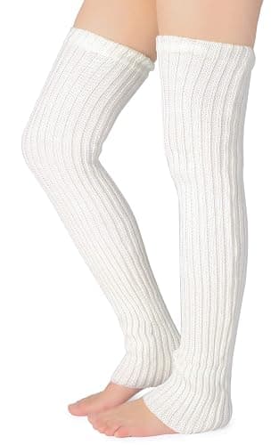 Pareberry Women's Winter Over Knee High Footless Socks Knit Warm Long Leg Warmers thumbnail 3