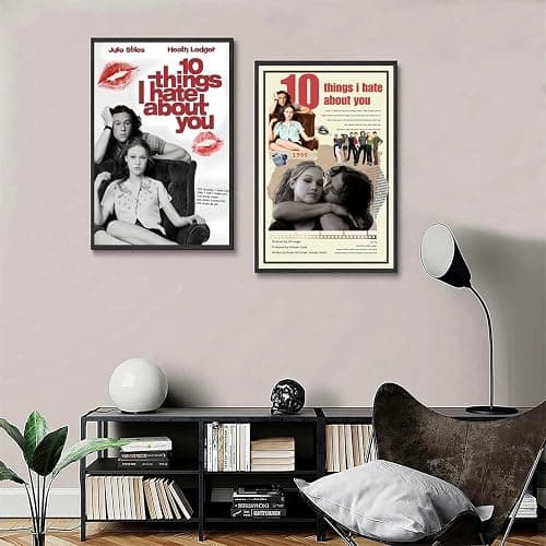(Set of 2) 10 Things I Hate About You Poster 12x18inch(30x45cm) Vintage Movie Canvas for Bedroom Posters for Room Aesthetic Wall Art Decor Posters & Prints Posters Sty thumbnail 4