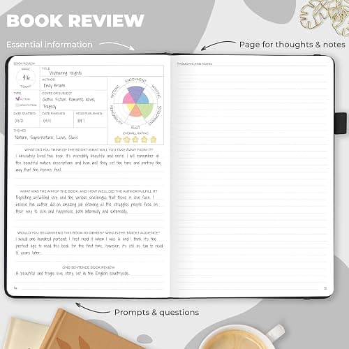 Clever Fox Reading Journal – Book Review Log – Gift Accessories for Reading Lover – Book Journal for Kids & Adults – A5, 5.8”x8.3” (Black) thumbnail 5