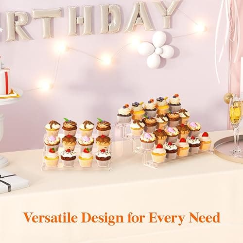 Lifewit 12 Inch Cupcake Stand, 3 Tier Plastic Perfume Cologne Organizer,Display Riser Shelf for Makeup, Cosmetic Vanity Storage, Figurine Holder, Bathroom, Bedroom, Room Decor, Clear, 1 Pcs thumbnail 7