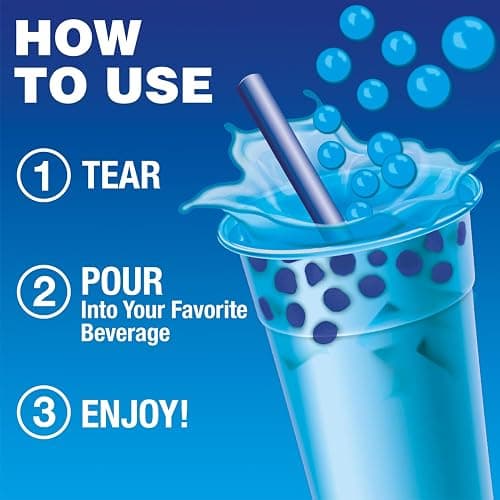 ICEE by BobaVida Blue Raspberry & Red Cherry Popping Boba Pearls Variety Pack | ICEE-Inspired Flavor | Popping Boba For Drink & Desserts | Includes Straws | Fruit Boba Pearls | 1 flavor each (2 Tubs) thumbnail 4