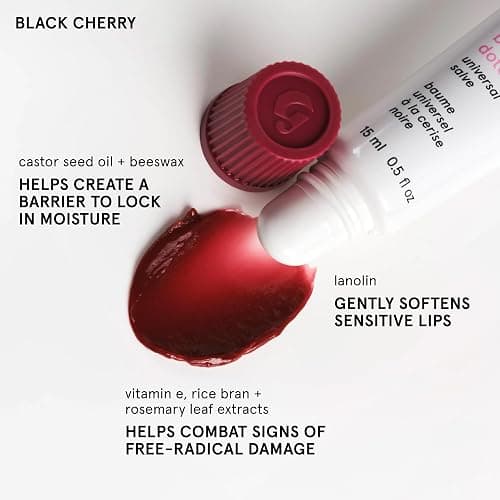 Glossier Balm Dotcom Hydrating Tinted Lip Balm - Universal Salve, Up to 12Hr Moisture for Dry Lips, Cuticles & Skin - Lanolin, Beeswax & Castor Oil - Black Cherry, Burgundy Tint, 15ml thumbnail 4