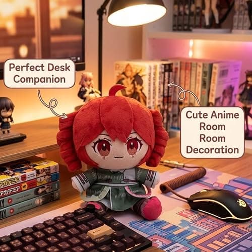 Pink Drill Twin Tail Virtual Singer Collectible Plush 22cm, Cute Anime Plush Character with 3D Twin-Drill Hair, Pink and Green Outfit Figure Stuffed, Soft Anime Plushie Pillow Gift for Fans thumbnail 4