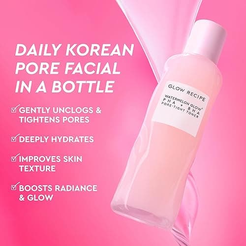 Glow Recipe PHA + BHA Face Toner - Korean Skin Care Pore Minimizer & Gentle Facial Exfoliator for Tightening, Hydrating & Exfoliating - Glycerin, Watermelon & Cactus Water (150ml) thumbnail 3