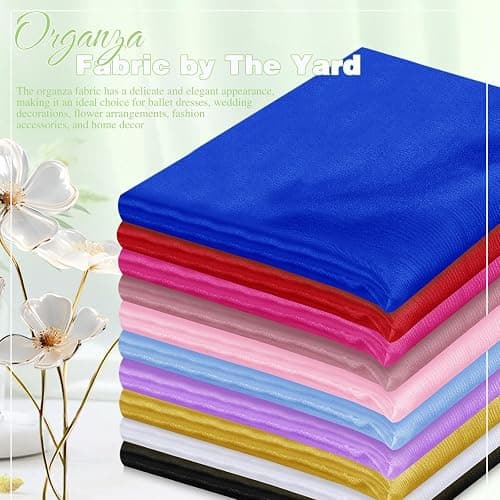 VACVELT Sheer Organza Fabric by The Yard, 60 Inch Wide White Organza Fabric Bolt Bridal Sheer Tulle Fabric, Silk Organza Fabric Roll for Wedding Party Decorations Backdrop Curtain (10 Yards) thumbnail 2