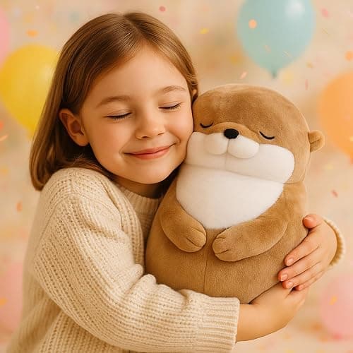 WEIGEDU Otter Stuffed Animals Sleeping Plush Toys with Embroidered Eyes for Boy Girl Kids Birthday Christmas Bedtime Gifts, 12 inches thumbnail 2