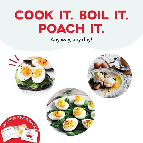 DASH Deluxe Rapid Egg Cooker for Hard Boiled, Poached, Scrambled Eggs, Omelets, Steamed Vegetables, Dumplings & More, 12 capacity, with Auto Shut Off Feature - White thumbnail 7
