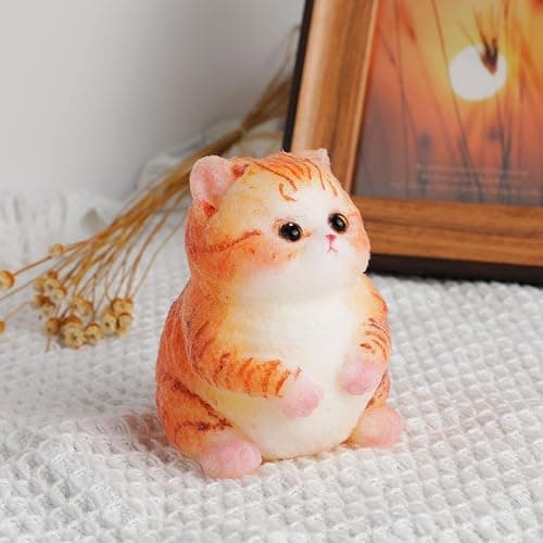 Cute Cat Taba Squishy Kit - Silicone Fat Kitty Fidget Toys for Kids (Orange) thumbnail 4