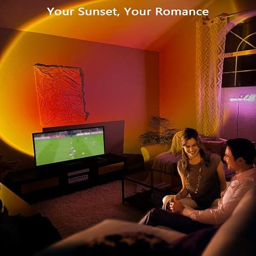 easeking LED Sunset Lamp Projector,Multicolor Changing with USB Port,Sunset Light 180°Rotation for Room Decor,Sunset Lamp for Bedroom,Photography Party,Tiktok Live,Gift for Halloween, Christmas - Multicolor&Tripod thumbnail 4
